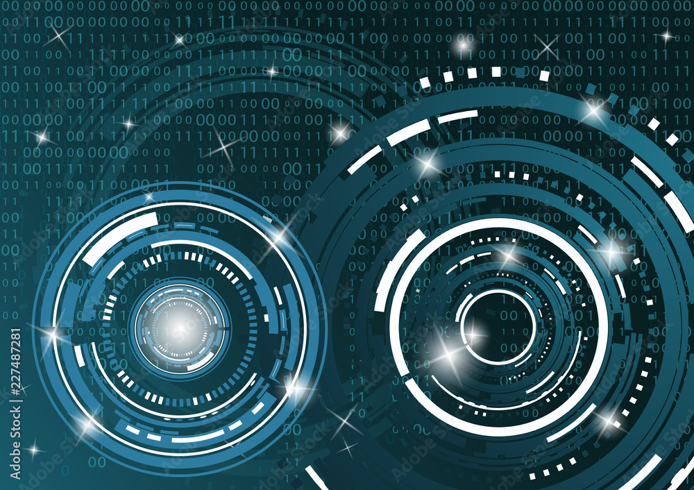Poster modern abstract technology in design. the concept of communication, innovation. the circle of digita
