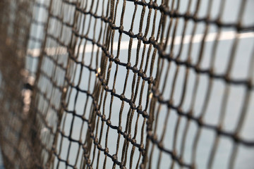 close up of tennis net