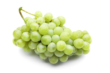 Ripe juicy grapes on white background