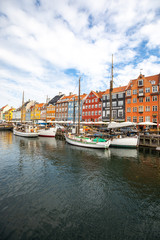 Fototapeta na wymiar Colorful canal of Nyhavn on a summer day. Copenhagen, Denmark.