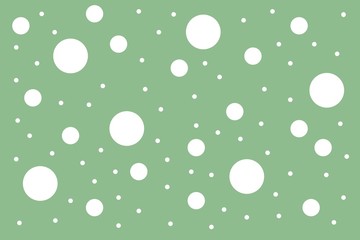 Texture from white circles different size on the background color dark green sea