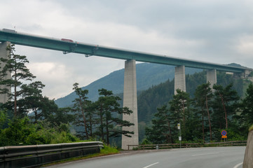 Impression of the A13 Highway running from Innsbruck to Brenner in southern Austria