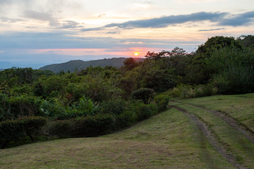 Landscape at sunset in Monteverde, Costa Rica