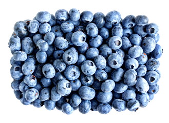 Berry background. Fresh berry blueberries on white background. Concept of healthy and diet food. Flat lay, top view, copy space