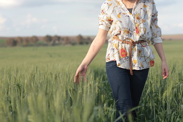 woman in a field 