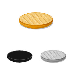 Vector design of burger and sandwich icon. Set of burger and slice stock symbol for web.