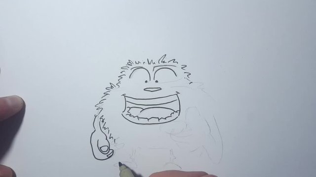Timelapse versnelde weergave tekening cartoon monster maken