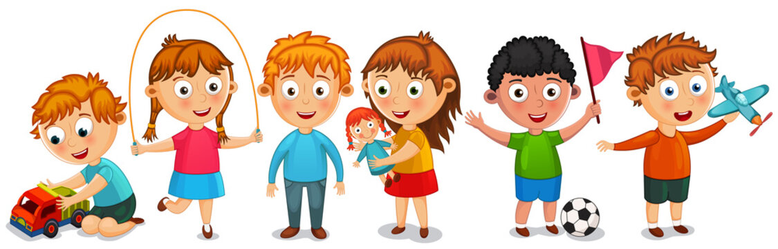 Funny kids isolated vector illustration