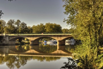 Pont sur la Seille en Bresse.