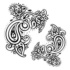 Paisley background. Hand Drawn ornament. Vector illustration