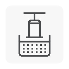 California bearing ratio or cbr test vector icon. Laboratory of soil, apparatus for evaluate bearing capacity of soil subgrade for flexible pavement design. Geotechnical engineering. Editable stroke.