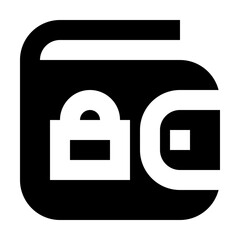 Obraz premium Wallet Lock Protect Finance Money Exchequer Cash vector icon