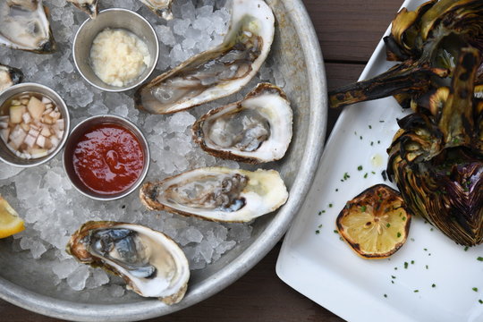 Oysters and artichokes