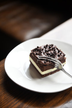 Chocolate brownie ice cream dessert