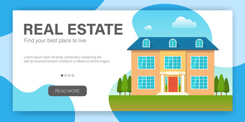 Real Estate concept. Web page design template