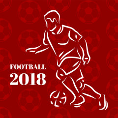 Football Players Pattern, Vector Illustration