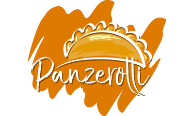Panzerotti - italian folded pizza with mozzarella and tomato - vector
