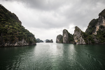 Fototapeta na wymiar Stormy Ha Long Bay Vietnam