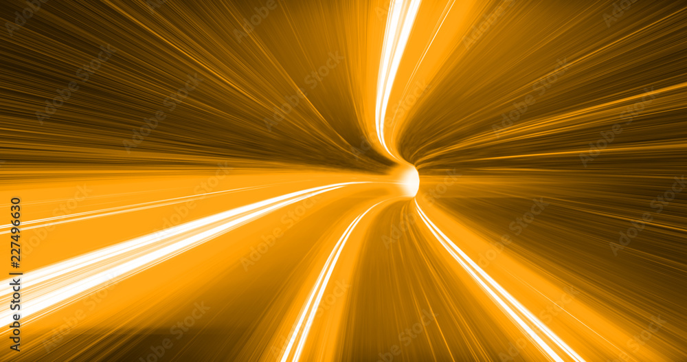 Poster interstellar, time travel and hyper jump in space. flying through wormhole tunnel or abstract energy