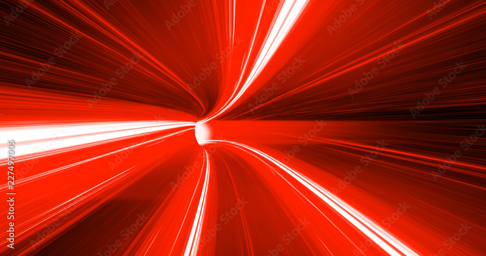 Poster interstellar, time travel and hyper jump in space. flying through wormhole tunnel or abstract energy
