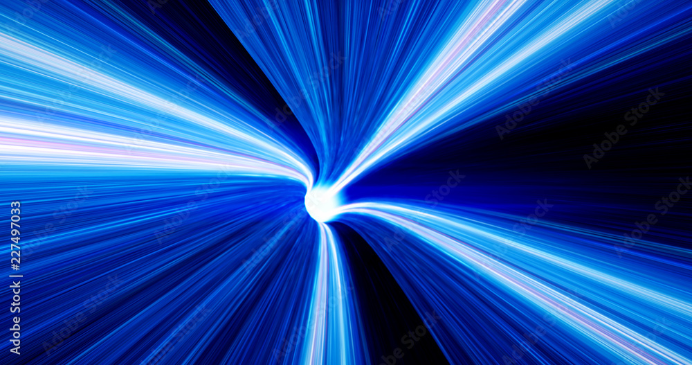 Aufkleber interstellar, time travel and hyper jump in space. flying through wormhole tunnel or abstract energy