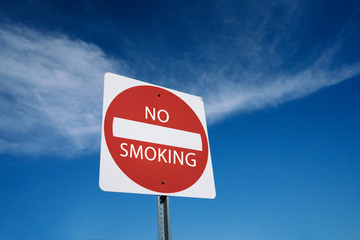 No smoking allowed road sign warning