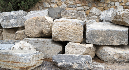 old stone wall of stones