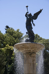 Detalle de la fuente de la Fama del parque Campo Grande de Valladolid
