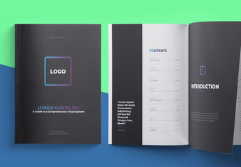 Brand Manual Layout Logo Guideline with Editable Light Blue Header