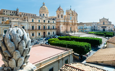 baroque art in a landscape city 