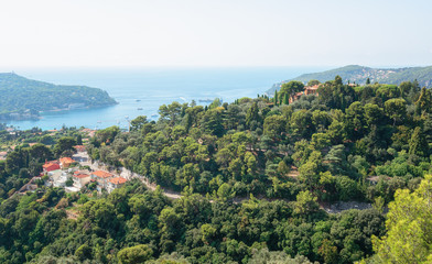 Fototapeta na wymiar The beautiful bay of Villefranche-sur-Mer on the Cote D'Azur in France