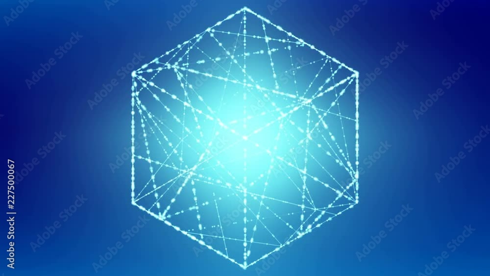 Aufkleber christmas tree with star wireframe polygon bokeh light frame structure and lens flare, technology co