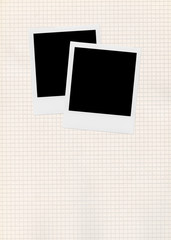 Isolated empty photo frame. Blank photo white frame.