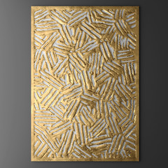 3D wall art, paintings with gold leaf