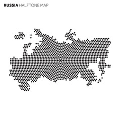 Russia country map made from radial halftone pattern
