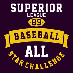 graphic design SUPERIOR LEAGUE BASEBALL for shirt and print