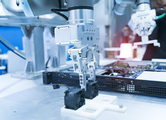 Robotic and Automation system control application on automate robot arm in smart manufacturing background
