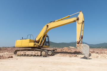 Fototapeta na wymiar excavator loader machine during earthmoving works outdoors