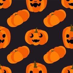 Pumpkin with a mug seamless