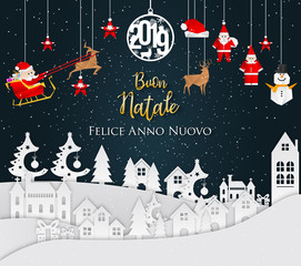 Fototapeta na wymiar Italian Christmas and Happy New Year greeting card