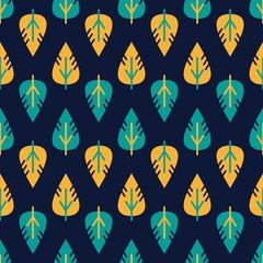 Vector seamless leaves pattern. Decorative