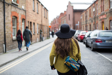 Woman Tourist Walking Around a European City 02