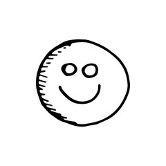 smile drawing icon. sketch isolated object