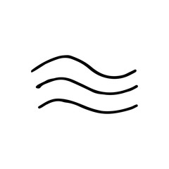 waves drawing icon. sketch isolated object