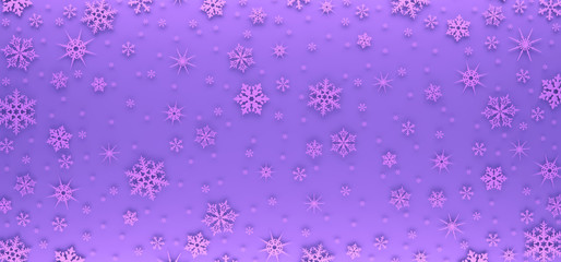 Christmas card decorated with white snowflakes. Pattern for Christmas greetings