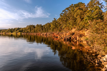Colorful bank of a lake in Oklahoma.