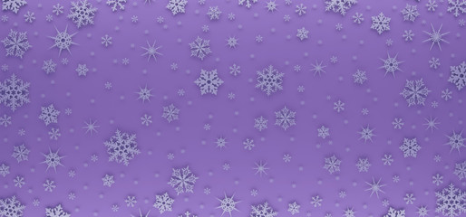 Christmas card decorated with white snowflakes. Pattern for Christmas greetings