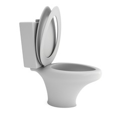 Toilet bowl 3d render isolated on white background