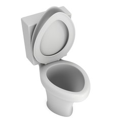 Toilet bowl 3d render isolated on white background