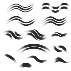 Set of hand drawn wave icons. Vector illustration